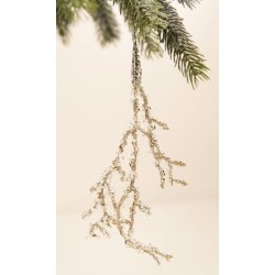 La Vida Dekorationsranke, perle blad i enkelt slv eller guld str. H15 cm, 2 ass.